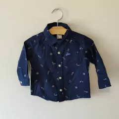 CAMISA - CARTER´S - TALLE 9 MESES - AZUL MOTIVO MAR