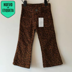 PANTALÓN CORDEROY - CHEEKY - TALLE 4 AÑOS - MARRÓN MOTIVO ANIMAL PRINT - comprar online