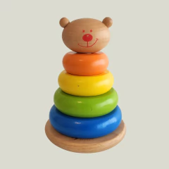 JUEGO - ANILLOS APILABLES - CLASSIC WORLD DE COLORES MOTIVO OSO (13 CM DE ALTO) - comprar online