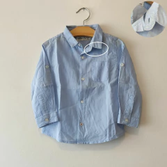 CAMISA ML - ZARA - TALLE 18 A 24 MESES - CELESTE - tienda online