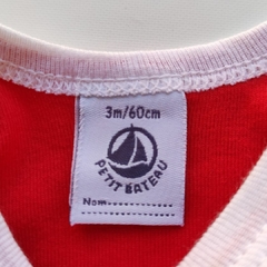 BODY - PETIT BATEAU - TALLE 3 MESES - ROJO - PilchaGo