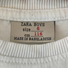 REMERA - ZARA - TALLE 6 AÑOS - BLANCO MOTIVO VARIOS - PilchaGo