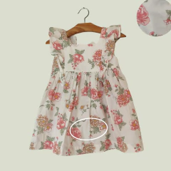 VESTIDO - H&M - TALLE 9 A 12 MESES - BLANCO MOTIVO FLORES - tienda online