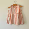 VESTIDO - TINYCOTTONS - TALLE 3 A 6 MESES - A RAYAS BEIGE Y NARANJA