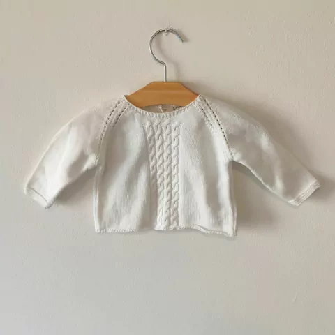 SAQUITO - GOCCO - TALLE 1 A 3 MESES - TEJIDO BLANCO