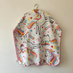 PONCHO TOALLA - GRISINO - TALLE 1 A 4 AÑOS - BLANCO MOTIVO UNICORNIO - comprar online