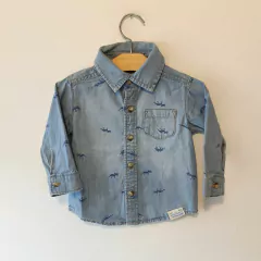 CAMISA - CARTER´S - TALLE 12 MESES - JEAN LIVIANO MOTIVO DINOS