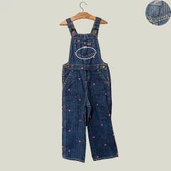 JARDINERO - OSHKOSH - TALLE 4 AÑOS - AZUL MOTIVO CORAZONES - PilchaGo