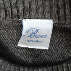 SWEATER - BROER - TALLE 4 A 5 AÑOS - A RAYAS NEGRO Y MARRÓN - PilchaGo