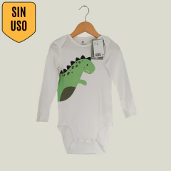 BODY - H&M - TALLE 4 AÑOS - BLANCO MOTIVO DINOSAURIO