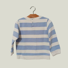 BUZO - BABYCOTTONS - TALLE 12 MESES - A RAYAS BLANCO Y CELESTE - comprar online