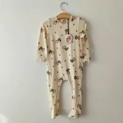 OSITO - LITTLE AKIABARA - TALLE 18 MESES - BEIGE MOTIVO FLORES Y PINTITAS