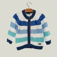 CAMPERA - MIMO - TALLE 12 MESES - TEJIDO RAYAS BLANCO Y AZUL