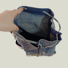 MOCHILA - SMILEYWORLD - TALLE - JEAN AZUL MOTIVO EMOJIS - tienda online