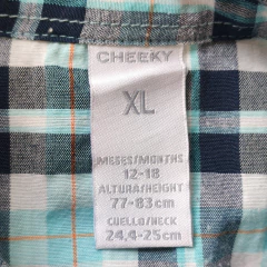 CAMISA ML - CHEEKY - TALLE 12 A 18 MESES - A CUADROS CELESTE - PilchaGo