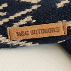 BUFANDA - MIMO - TALLE ÚNICO - AZUL Y BEIGE MOTIVO VARIOS - tienda online