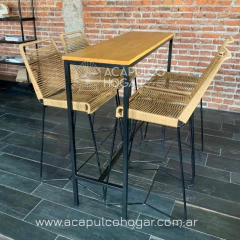 Barra Industrial + 4 banquetas Tulum