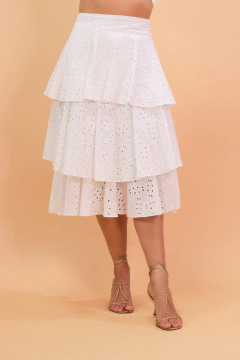 Saia Brenda Laise - Off White - loja online