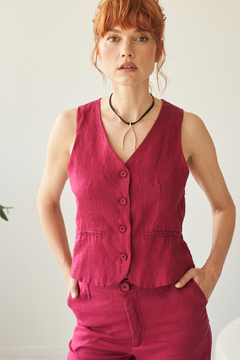 CHALECO DREW LINO BORDO - tienda online