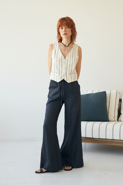 PANTALON CRETA LINO GRAFITO - comprar online