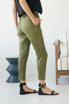 PANTALON BABUCHA FLORENCE LINO VERDE MILITAR - brenda shedden