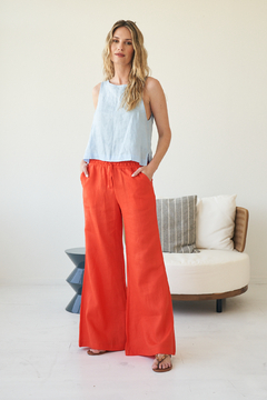 PANTALÓN CRETA LINO CORAL