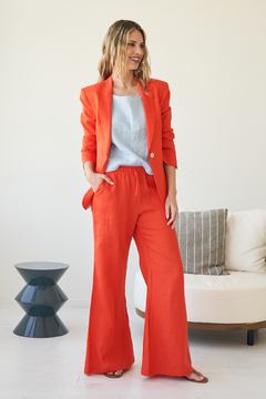 PANTALÓN CRETA LINO CORAL - tienda online