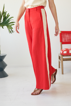 PANTALON CALIFORNIA LINO ROJO