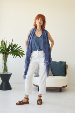 PANTALON BABUCHA FLORENCE LINO BLANCO - comprar online