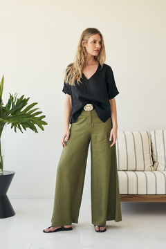 BLUSA OLIVER LINO NEGRO - brenda shedden