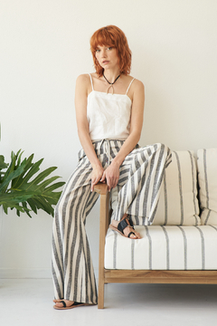 PANTALON CRETA LINO RAYADO