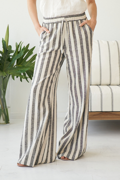 PANTALON CRETA LINO RAYADO - comprar online