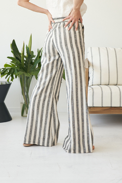PANTALON CRETA LINO RAYADO - brenda shedden
