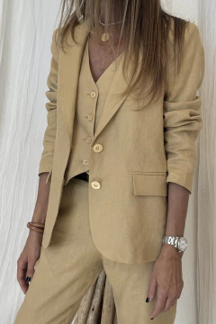 TOP CAPRI LINO CAMEL - tienda online