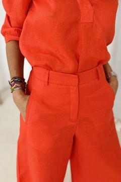 PANTALON MALIBU CORTO LINO CORAL en internet