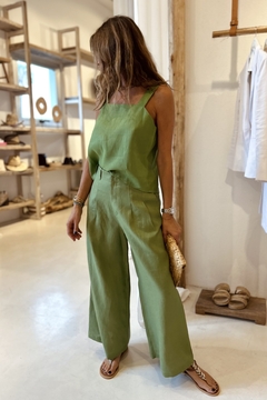 PANTALON PALMA LINO VERDE - comprar online