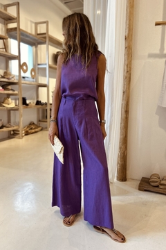 PANTALÓN PALMA LINO VIOLETA - comprar online