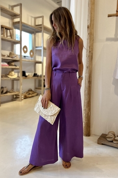 PANTALÓN PALMA LINO VIOLETA