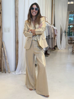 BLAZER EMILY LINO FOIL ORO - tienda online