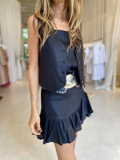 Imagen de CHALECO SOPHIE LINO FOIL NEGRO METALIZADO