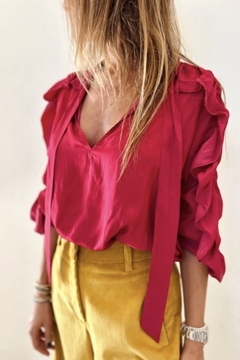 BLUSA NIZA SEDA CIRUELA
