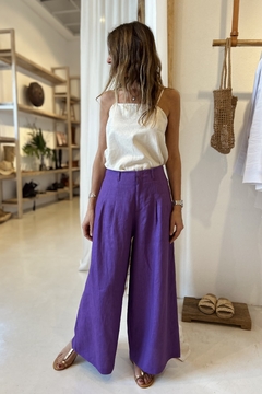 PANTALÓN PALMA LINO VIOLETA