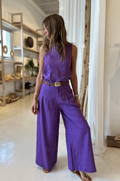 PANTALÓN PALMA LINO VIOLETA en internet