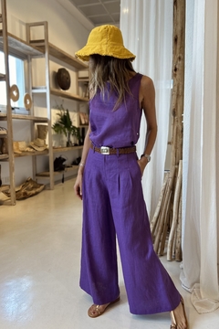 PANTALÓN PALMA LINO VIOLETA - brenda shedden