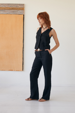 CHALECO DREW LINO NEGRO - comprar online