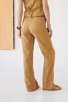 PANTALON DREW LINO MOSTAZA - tienda online