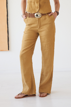 PANTALON DREW LINO MOSTAZA - brenda shedden