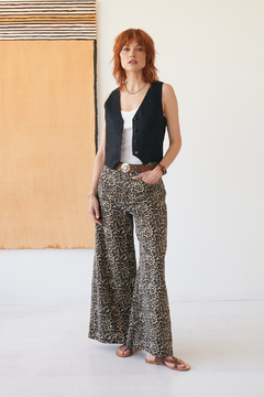 CHALECO SOPHIE LINO NEGRO - comprar online