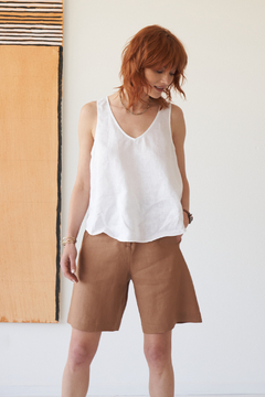 TOP MALAGA LINO BLANCO - comprar online