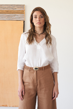 BLUSA PRAGA LINO BLANCO